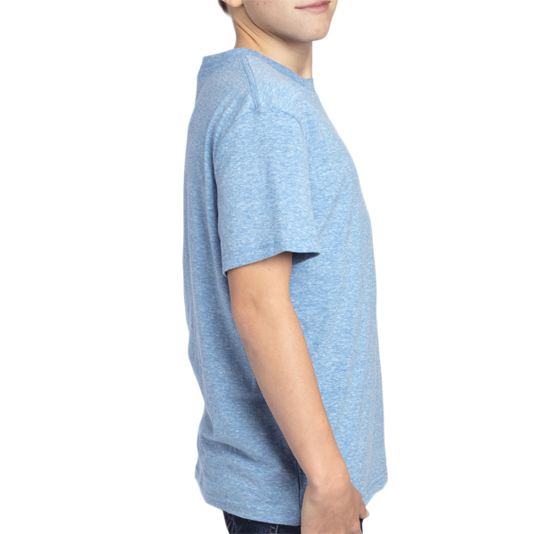 Threadfast Apparel Youth Triblend T-Shirt, Royal Triblend, Right Sleeve view