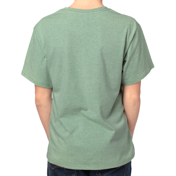 Threadfast Apparel Youth Ultimate CVC T-Shirt, Army Heather, Back view