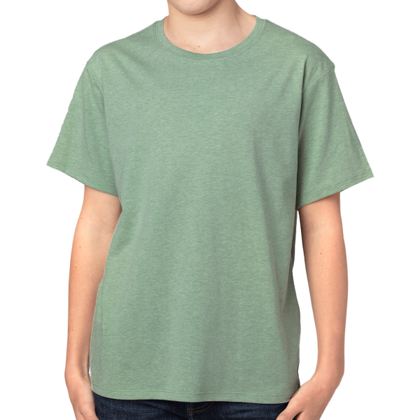 Threadfast Apparel Youth Ultimate CVC T-Shirt, Army Heather, Front view