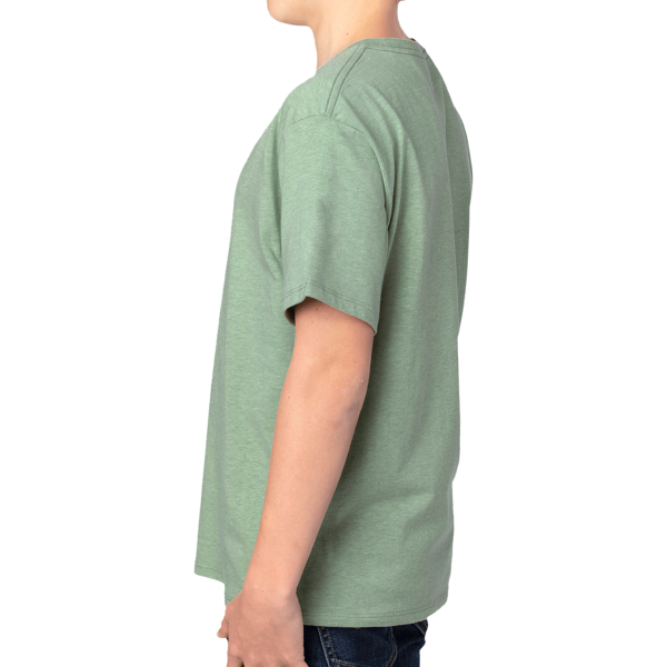 Threadfast Apparel Youth Ultimate CVC T-Shirt, Army Heather, Left Sleeve view