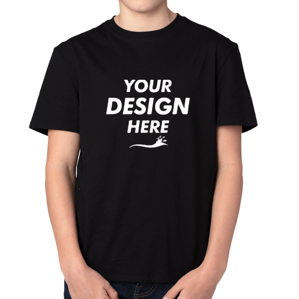 Threadfast Apparel Youth Ultimate CVC T-Shirt, Black, Front view, Mockup