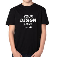 Threadfast Apparel Youth Ultimate CVC T-Shirt, Black, Front view, Mockup