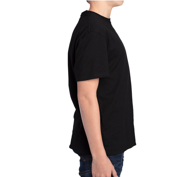 Threadfast Apparel Youth Ultimate CVC T-Shirt, Black, Right Sleeve view