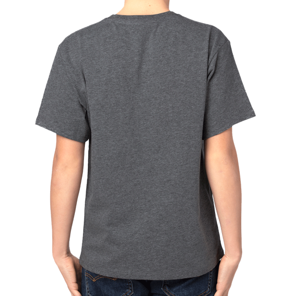 Threadfast Apparel Youth Ultimate CVC T-Shirt, Charcoal Heather, Back view