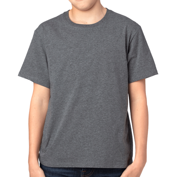 Threadfast Apparel Youth Ultimate CVC T-Shirt, Charcoal Heather, Front view
