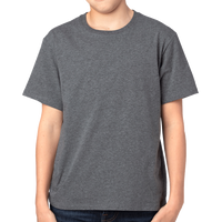 Threadfast Apparel Youth Ultimate CVC T-Shirt, Charcoal Heather, Front view