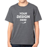 Threadfast Apparel Youth Ultimate CVC T-Shirt, Charcoal Heather, Front view, Mockup