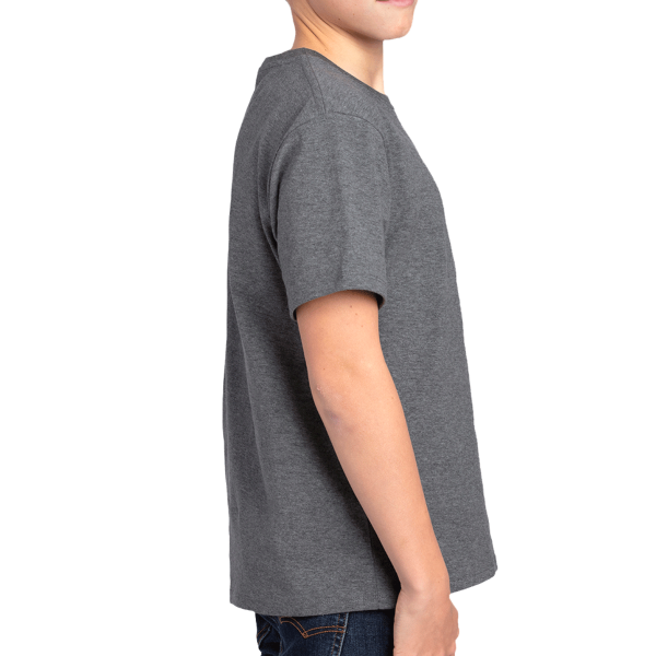 Threadfast Apparel Youth Ultimate CVC T-Shirt, Charcoal Heather, Right Sleeve view