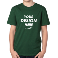 Threadfast Apparel Youth Ultimate CVC T-Shirt, Forest Green, Front view, Mockup