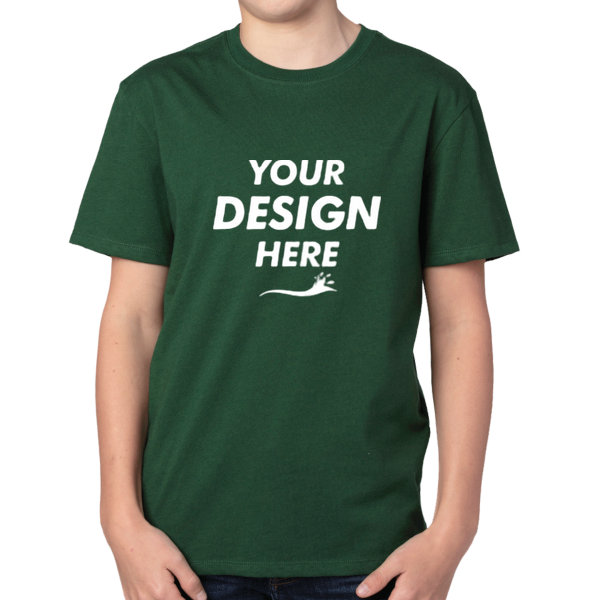Threadfast Apparel Youth Ultimate CVC T-Shirt, Forest Green, Front view, Mockup