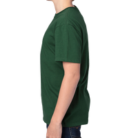 Threadfast Apparel Youth Ultimate CVC T-Shirt, Forest Green, Left Sleeve view