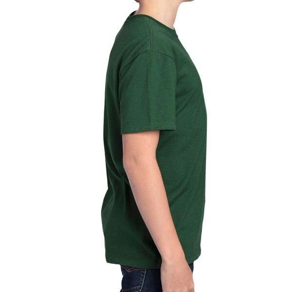 Threadfast Apparel Youth Ultimate CVC T-Shirt, Forest Green, Right Sleeve view