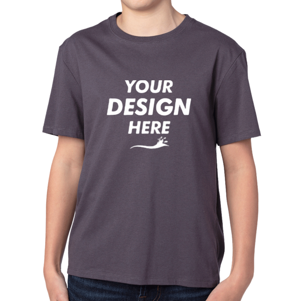 Threadfast Apparel Youth Ultimate CVC T-Shirt, Graphite, Front view, Mockup