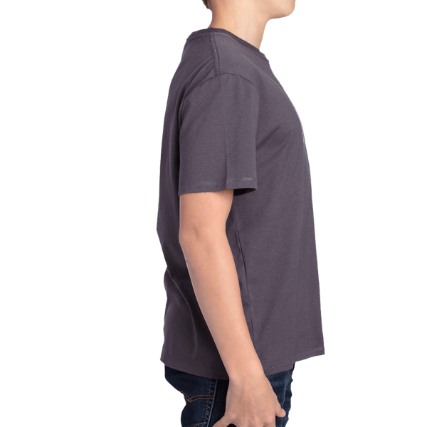 Threadfast Apparel Youth Ultimate CVC T-Shirt, Graphite, Right Sleeve view