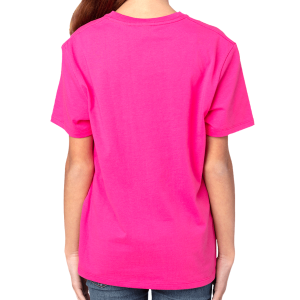 Threadfast Apparel Youth Ultimate CVC T-Shirt, Hot Pink, Back view