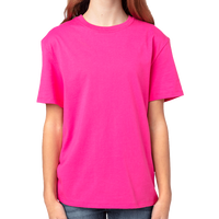Threadfast Apparel Youth Ultimate CVC T-Shirt, Hot Pink, Front view