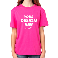 Threadfast Apparel Youth Ultimate CVC T-Shirt, Hot Pink, Front view, Mockup