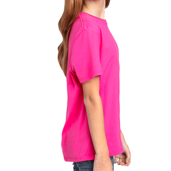 Threadfast Apparel Youth Ultimate CVC T-Shirt, Hot Pink, Right Sleeve view