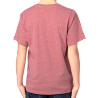 Threadfast Apparel Youth Ultimate CVC T-Shirt, Maroon Heather, Back view