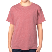 Threadfast Apparel Youth Ultimate CVC T-Shirt, Maroon Heather, Front view