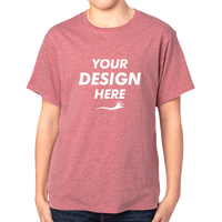 Threadfast Apparel Youth Ultimate CVC T-Shirt, Maroon Heather, Front view, Mockup