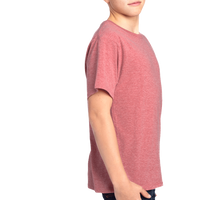 Threadfast Apparel Youth Ultimate CVC T-Shirt, Maroon Heather, Right Sleeve view