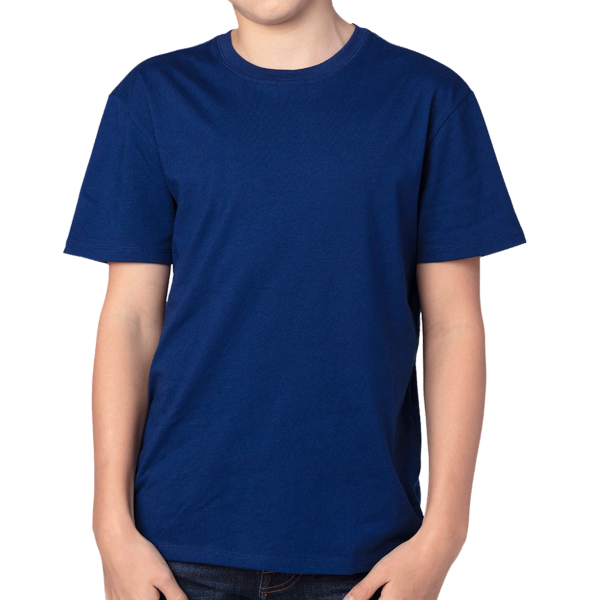 Threadfast Apparel Youth Ultimate CVC T-Shirt, Navy, Front view