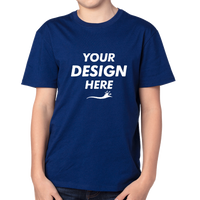 Threadfast Apparel Youth Ultimate CVC T-Shirt, Navy, Front view, Mockup