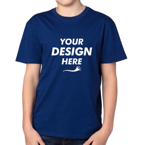 Threadfast Apparel Youth Ultimate CVC T-Shirt, Navy, Front view, Mockup