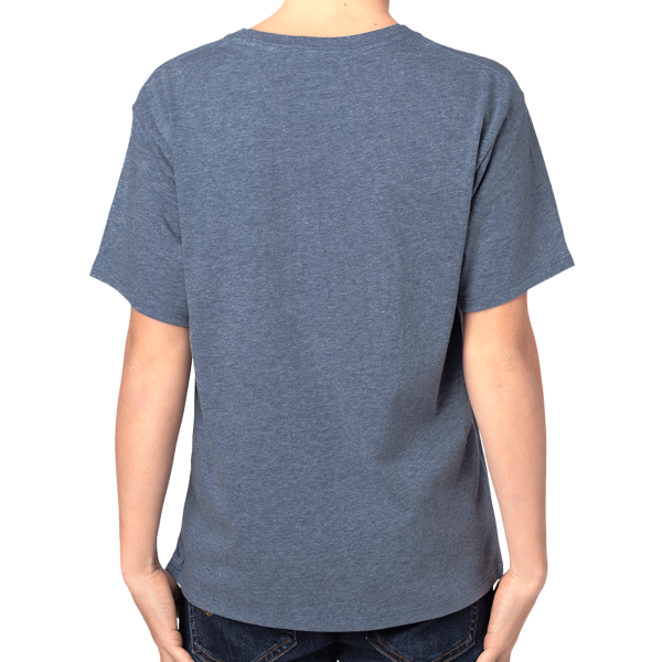 Threadfast Apparel Youth Ultimate CVC T-Shirt, Navy Heather, Back view