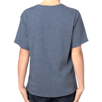 Threadfast Apparel Youth Ultimate CVC T-Shirt, Navy Heather, Back view