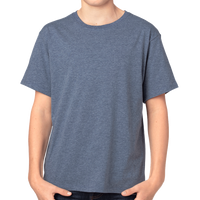 Threadfast Apparel Youth Ultimate CVC T-Shirt, Navy Heather, Front view