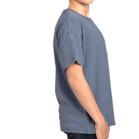 Threadfast Apparel Youth Ultimate CVC T-Shirt, Navy Heather, Right Sleeve view