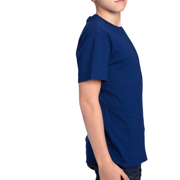 Threadfast Apparel Youth Ultimate CVC T-Shirt, Navy, Right Sleeve view