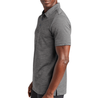 Travis Mathew Auckland Slub Polo, Dark Grey, Left Sleeve view