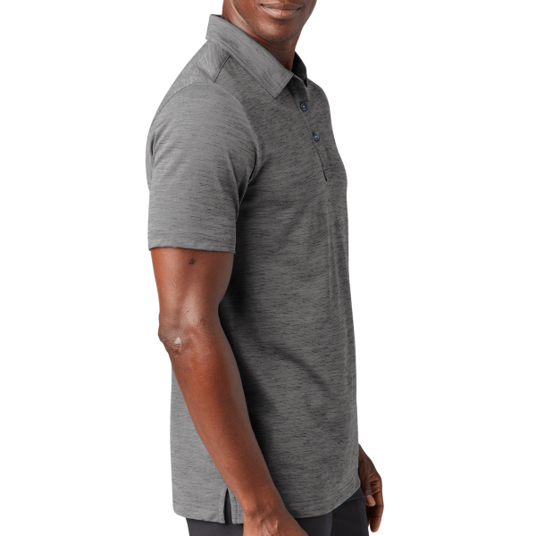 Travis Mathew Auckland Slub Polo, Dark Grey, Right Sleeve view