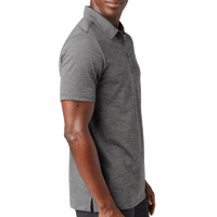 Travis Mathew Auckland Slub Polo, Dark Grey, Right Sleeve view
