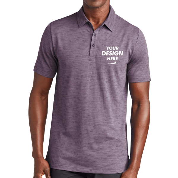 Travis Mathew Auckland Slub Polo, Purple Sage, Front view, Mockup