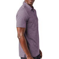 Travis Mathew Auckland Slub Polo, Purple Sage, Right Sleeve view