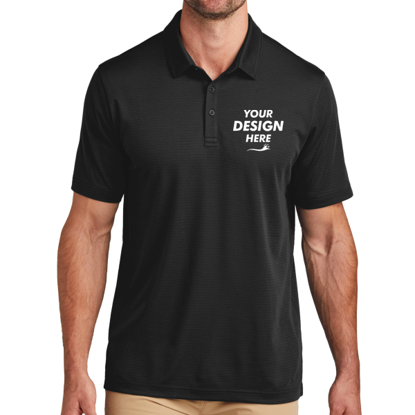 Travis Mathew Bayfront Solid Polo, Black, Front view, Mockup