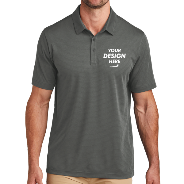 Travis Mathew Bayfront Solid Polo, Dark Grey, Front view, Mockup