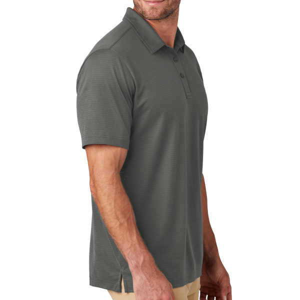 Travis Mathew Bayfront Solid Polo, Dark Grey, Right Sleeve view