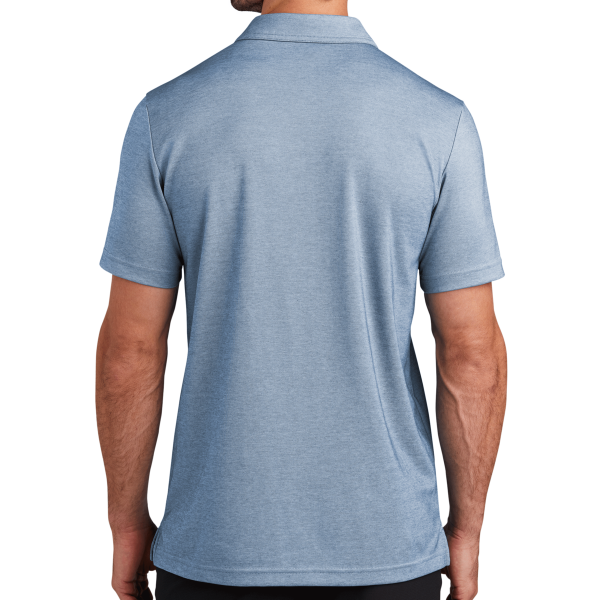 Travis Mathew Coastal Chest Stripe Polo, Opal Blue Heather, Back view