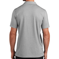 Travis Mathew Coastal Chest Stripe Polo, Quiet Shade Grey Heather, Back view