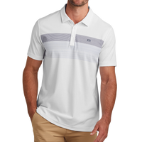 Travis Mathew Coastal Chest Stripe Polo, White, Front view