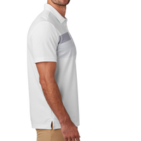 Travis Mathew Coastal Chest Stripe Polo, White, Right Sleeve view