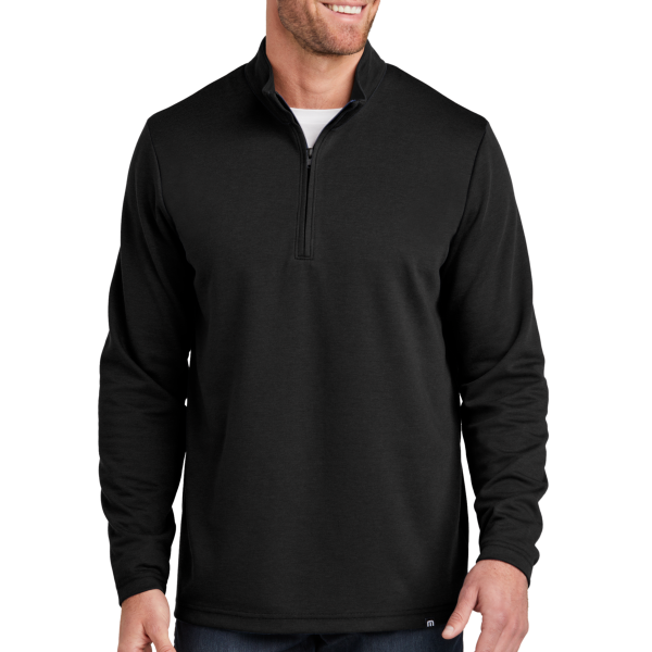 Travis Mathew Coveside 1/4 Zip, Black, Front view