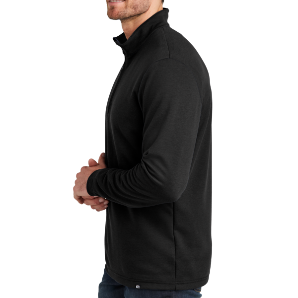 Travis Mathew Coveside 1/4 Zip, Black, Left Sleeve view