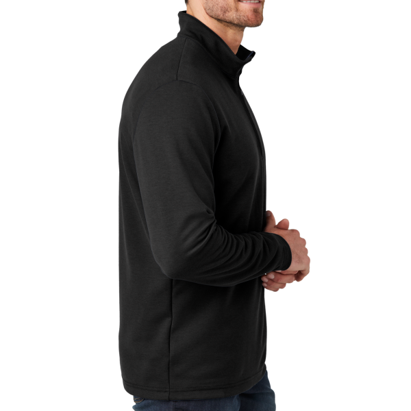 Travis Mathew Coveside 1/4 Zip, Black, Right Sleeve view