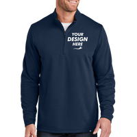Travis Mathew Coveside 1/4 Zip, Blue Nights, Front view, Mockup